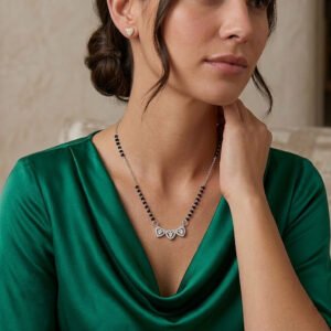 Trio Heart Silver Mangalsutra hover