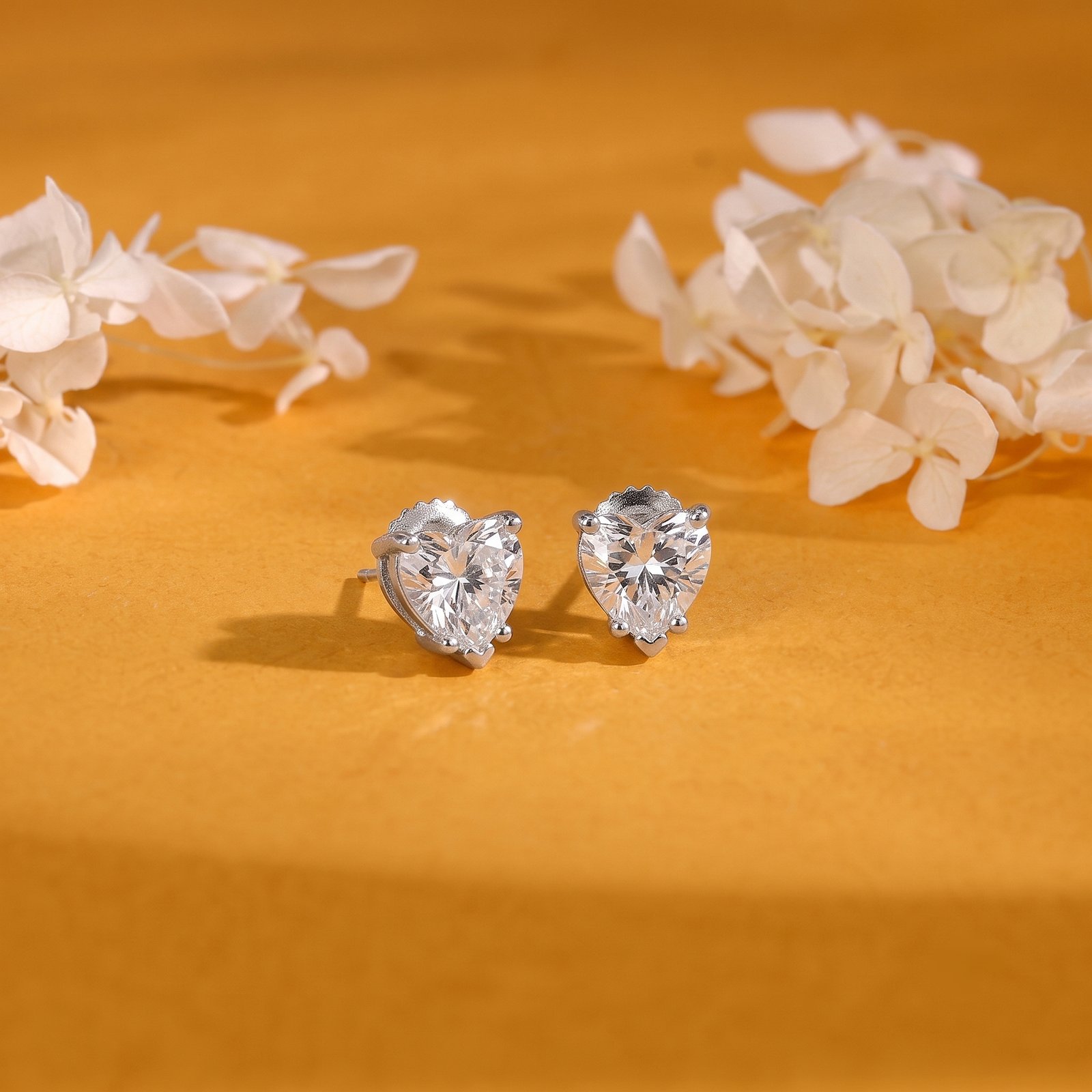 Trillion Solitaire Silver Screw Stud Earrings