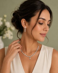 Celestial Bloom Drop Necklace hover