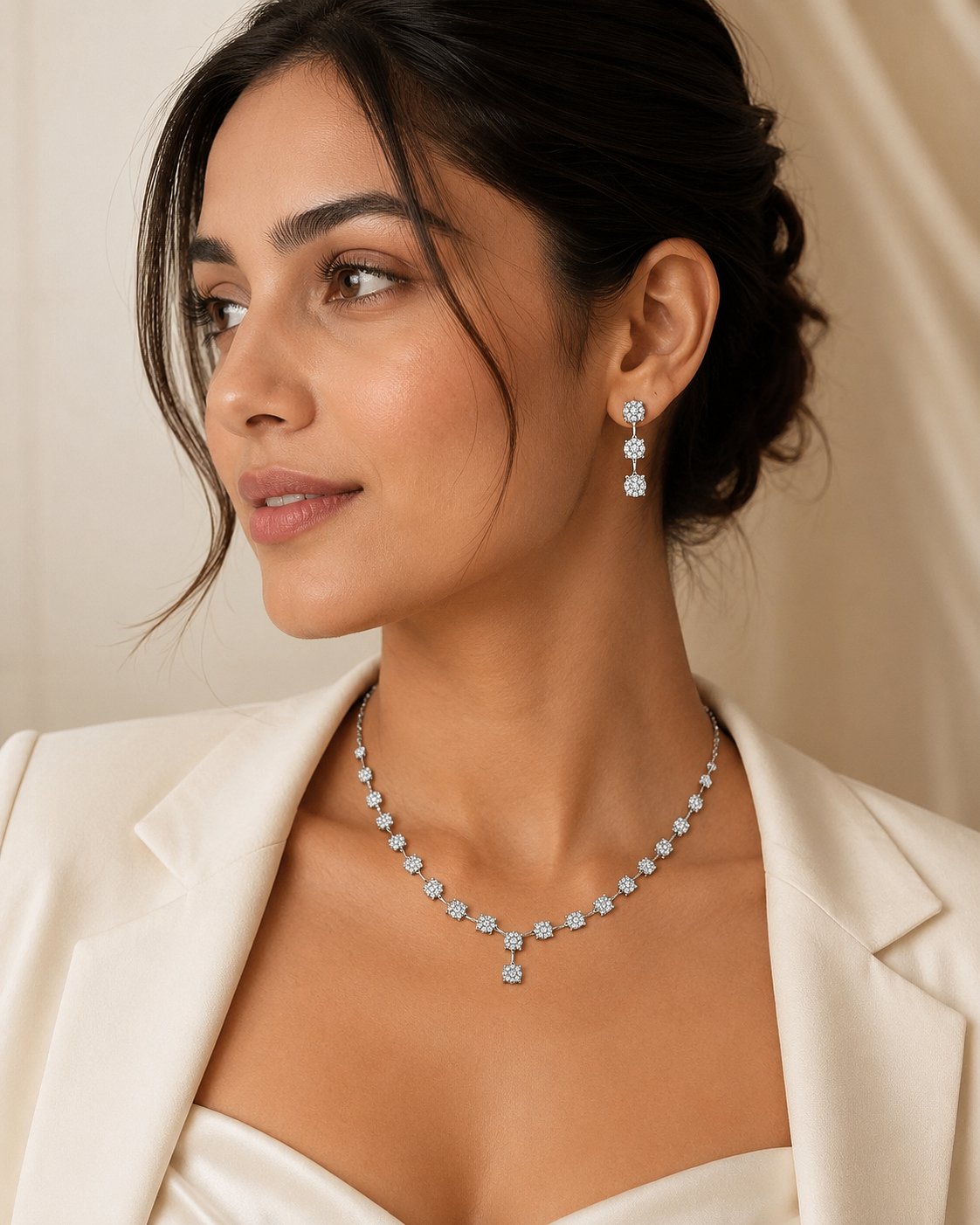Celestial Bloom Drop Necklace